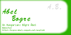 abel bogre business card