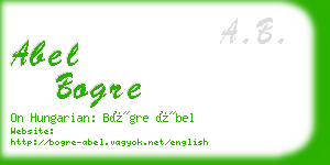 abel bogre business card